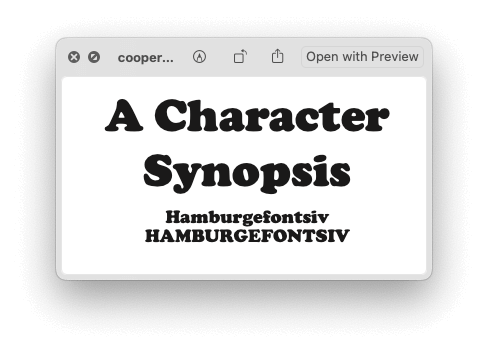 Ananya Panda’s font George, based on Mark Wiitanen’s description of Cooper Black.