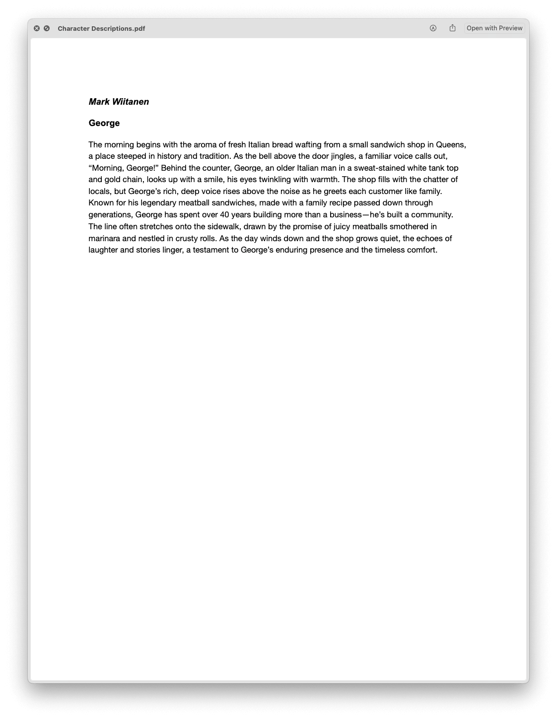 Ananya Panda’s font George, based on Mark Wiitanen’s description of Cooper Black.