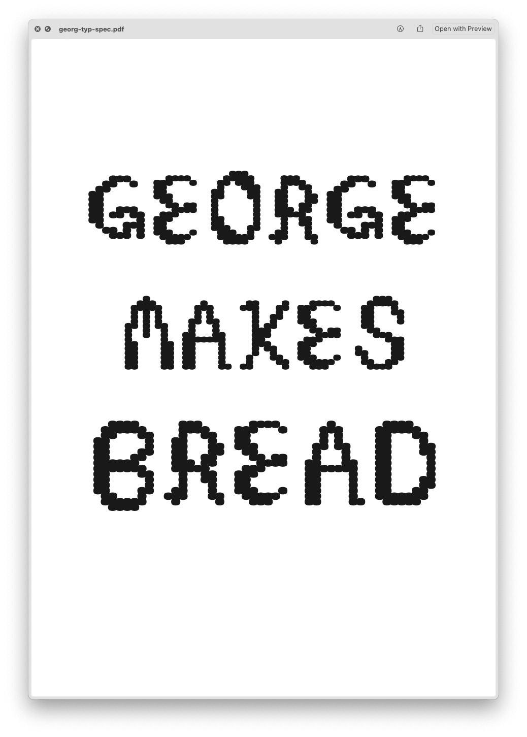 Ananya Panda’s font George, based on Mark Wiitanen’s description of Cooper Black.