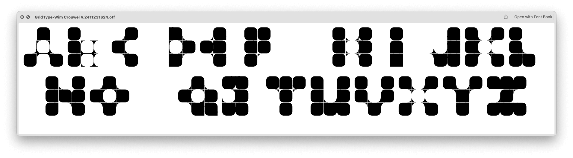 Fleur Ellis’s font Barge, based on Alix Stria’s description of Emomania.