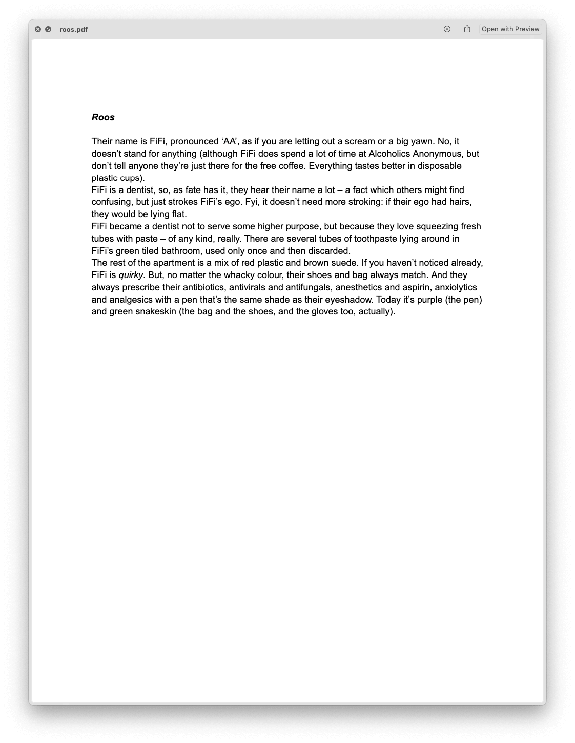 Mark Wiitanen’s font FiFi/AA, based on Roosje van der Kamp’s description of Herkules.